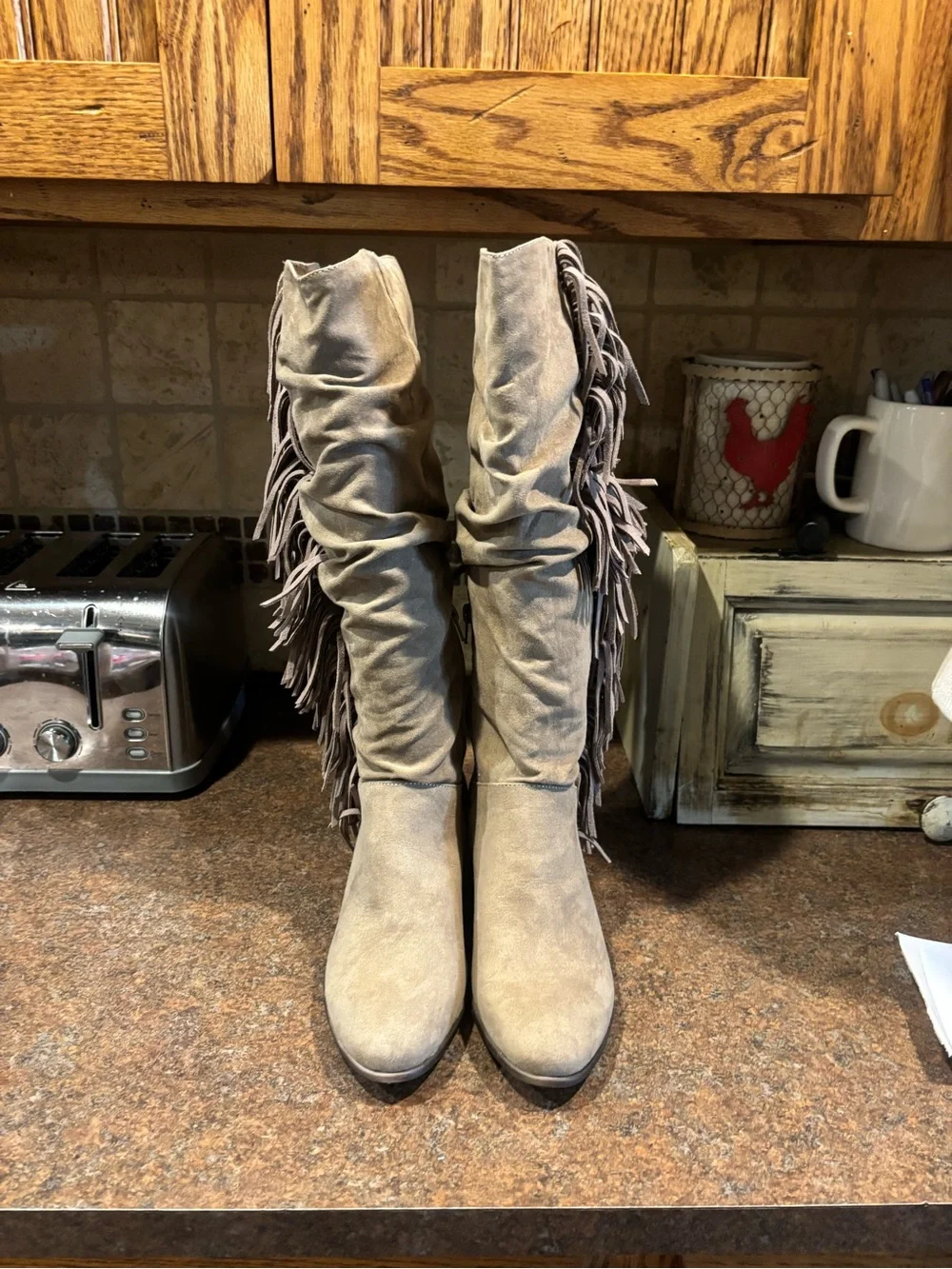 Women's Fringe Knee-High Boots